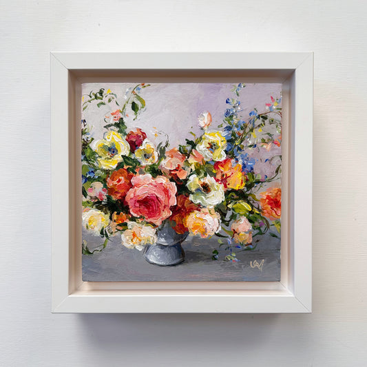 Original mini floral painting. Ursula Maser Art.
