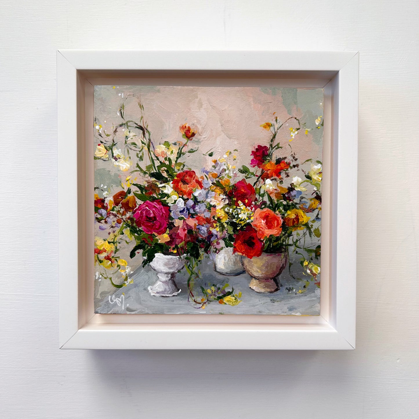 Original mini floral painting. Ursula Maser Art.