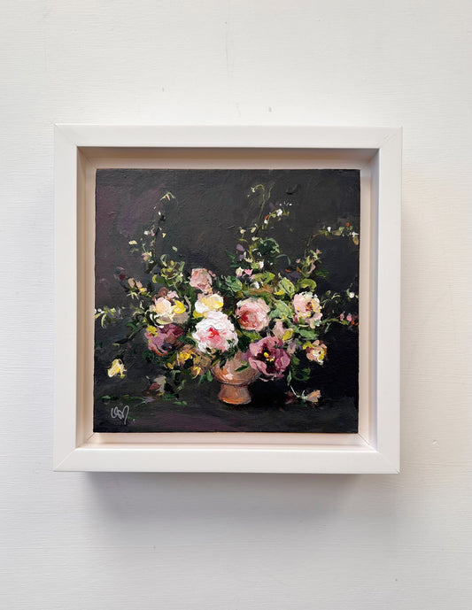 Original mini floral painting. Ursula Maser Art.