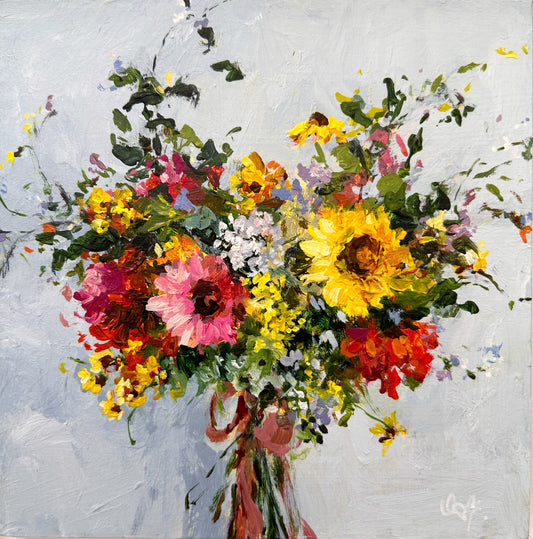 Wildflowers. Original mini floral painting. Ursula Maser Art.