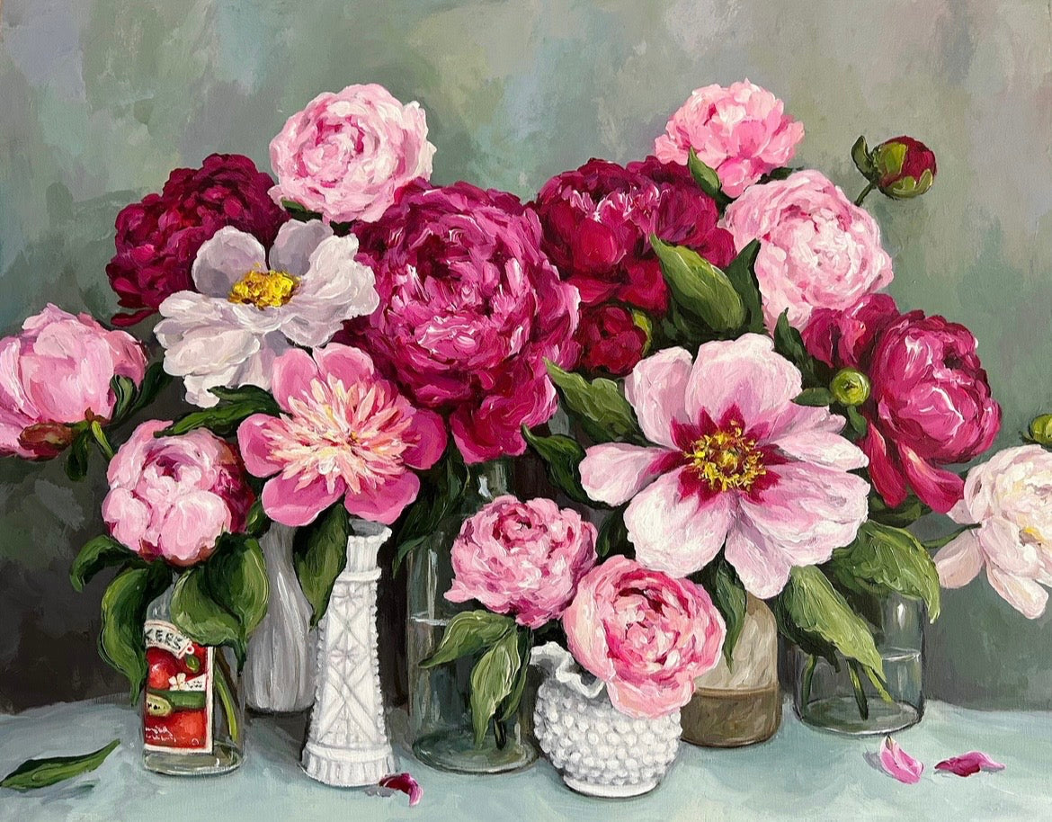 Peonies in Vases