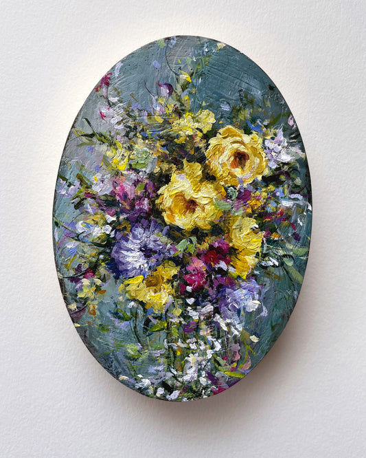 Touch of Spring on Sage ~ Oval Series