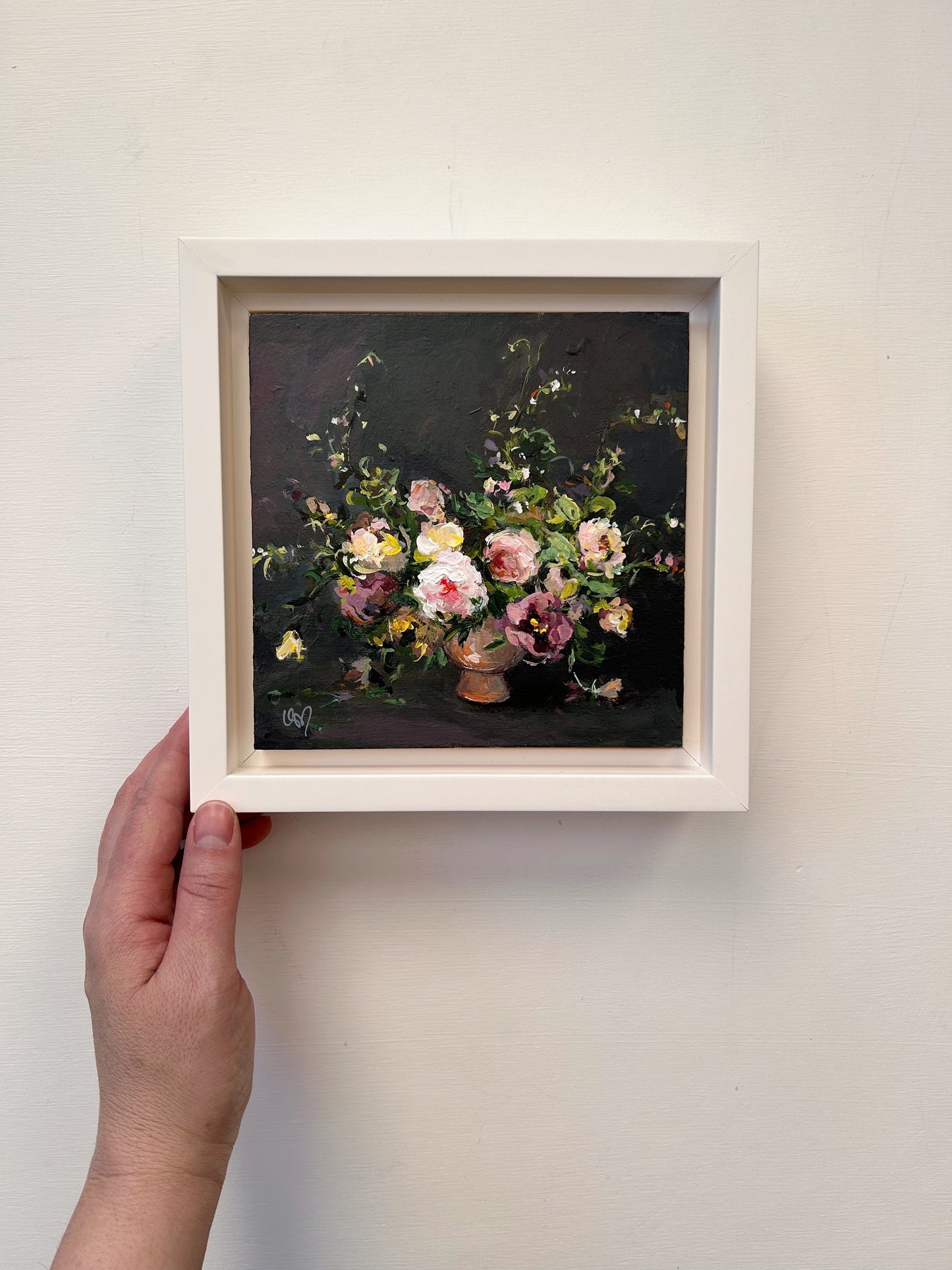 Original mini floral painting. Ursula Maser Art. 