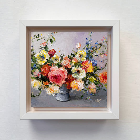 Original mini floral painting. Ursula Maser Art.
