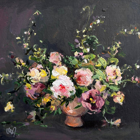 Original mini floral painting. Ursula Maser Art.