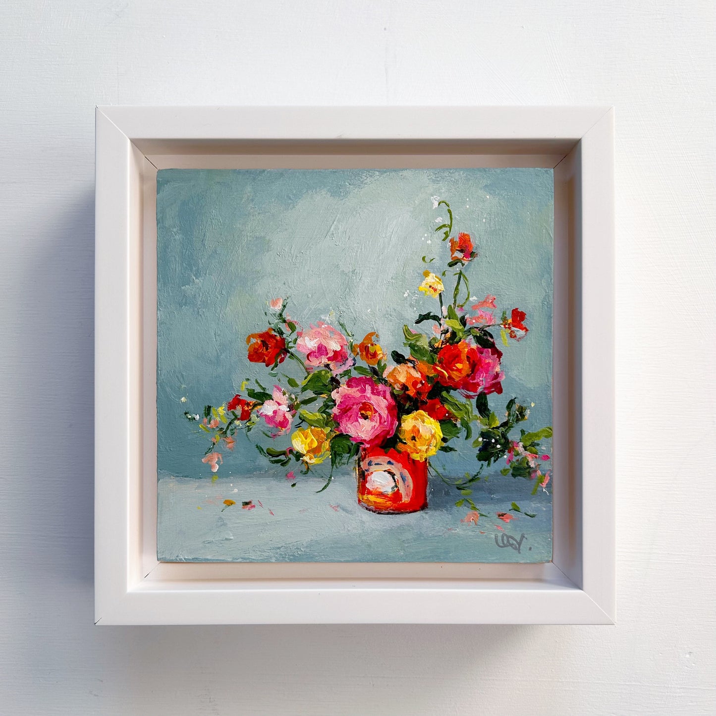 Original mini floral painting. Ursula Maser Art.