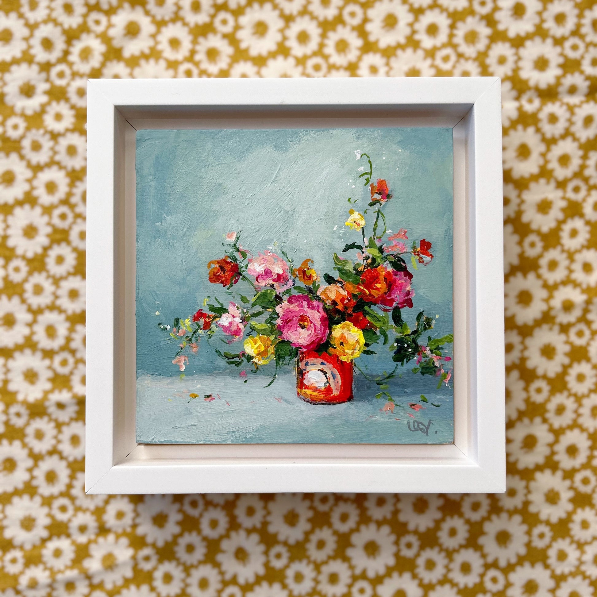 Original mini floral painting. Ursula Maser Art.