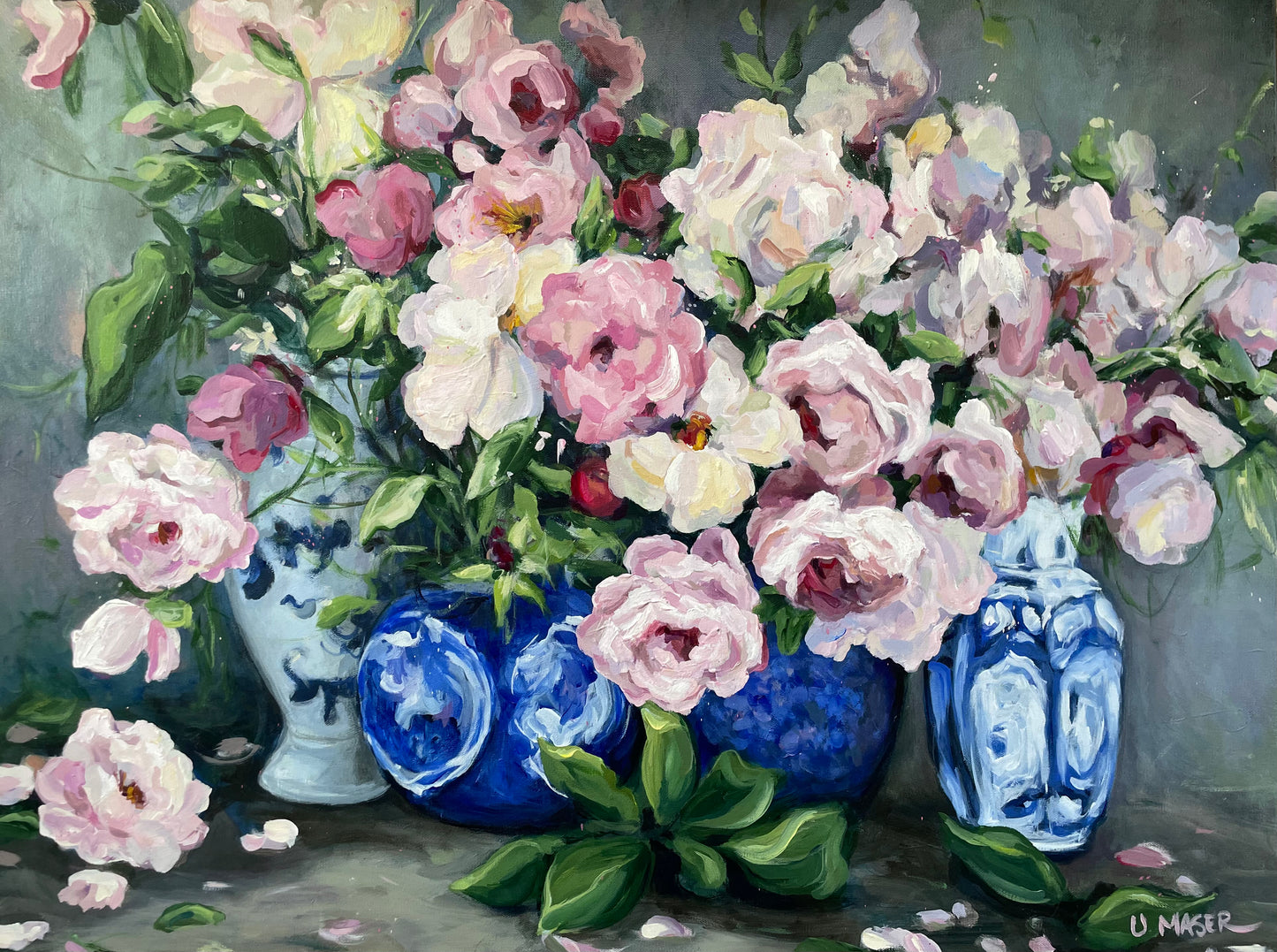 Four Blue Vases