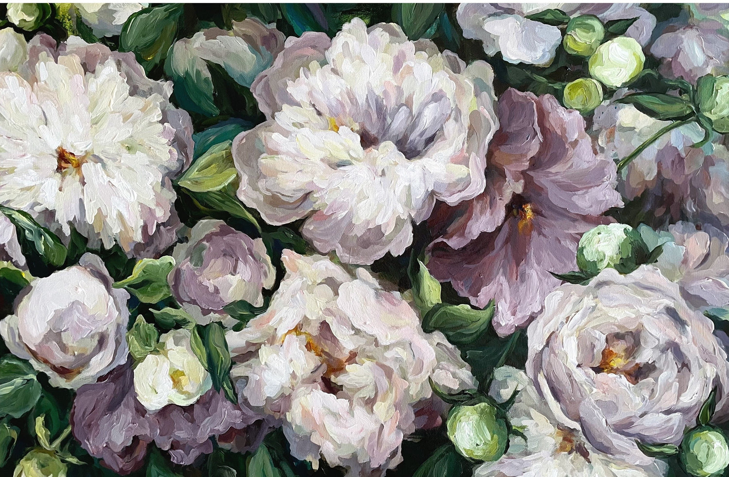 Fine art, floral painting, acrylic paint, peony art, peonies painting, flower painting. Medicine Hat artist, Canadian art, southern alberta artist
